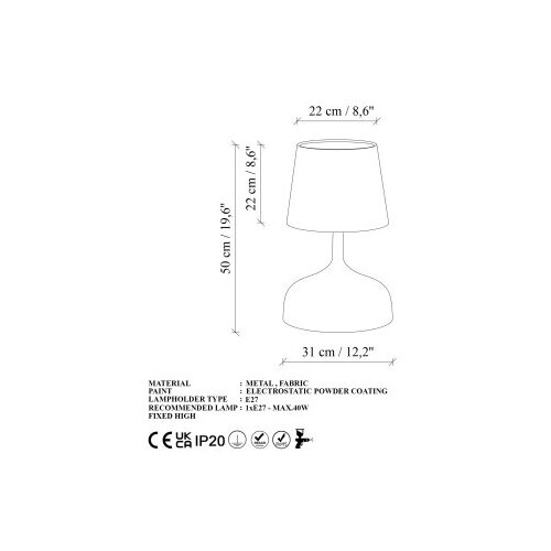 Opviq bulbous - 15456 goldbeige table lamp Slike