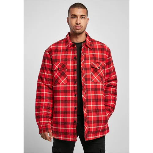 UC Men Plaid quilted shirt jacket red/black