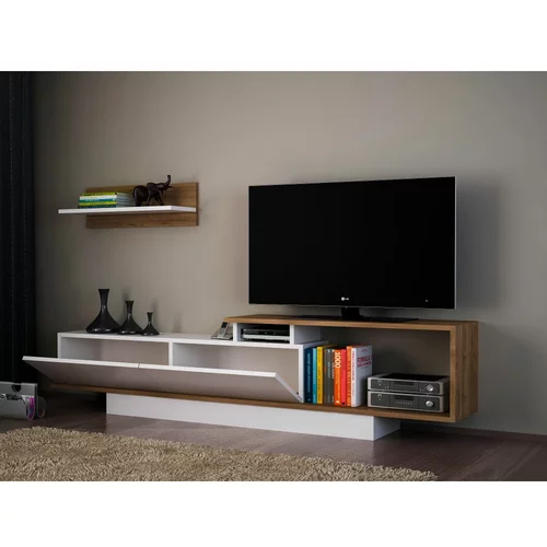 HANAH HOME Televizijski komplet v beli in naravni 180x55 cm Asos - Woody Fashion