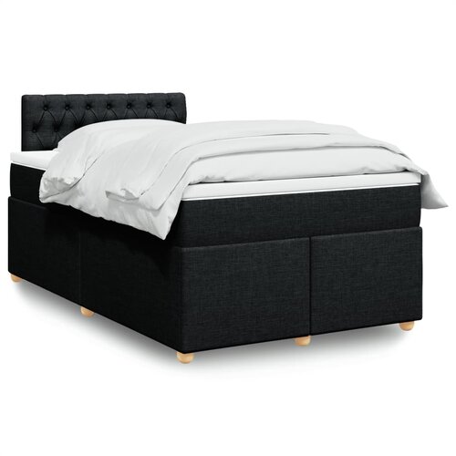 vidaXL Box spring postelja z vzmetnico črn 120x200 cm blago Cene