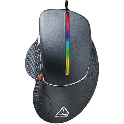 Canyon wired high-end gaming mouse with 6 programmable buttons, sunplus optical sensor, 6 levels of dpi and up to 6400, 2 million times key life, Slike