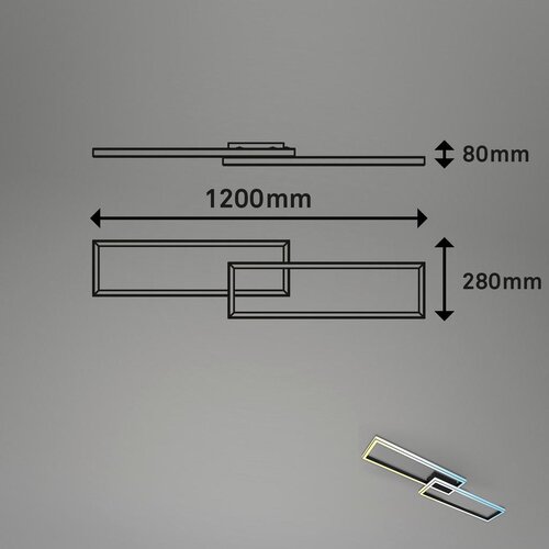 Lesnina XXXL Briloner 3761015 - LED prigu&amp;scaron;iva stropna svetiljka LED/45W/230V 2700-6500K+sa daljinskim upravljačem crna Slike