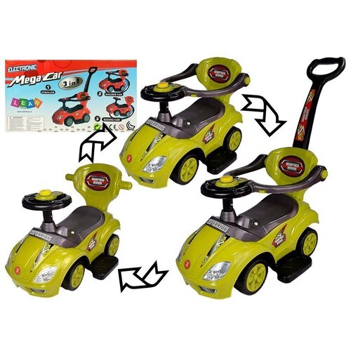  Dječja guralica Mega Car 3in1 - žuta Slike