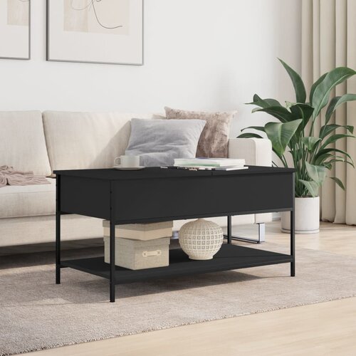  Stolić za kavu crni 100 x 50 x 50 cm konstruirano drvo i metal Slike