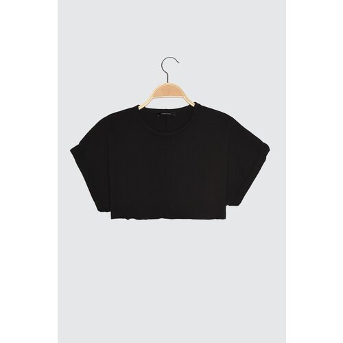 Trendyol Black Super Crop Knitted T-Shirt Slike