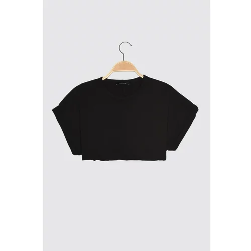 Trendyol Black Super Crop Knitted T-Shirt