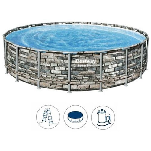  Bazen za dvori&scaron;te Power Steel 610x132cm Bestway 56883 Cene