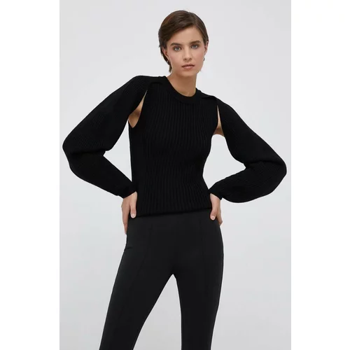 Calvin Klein Volnen pulover ženski, črna barva