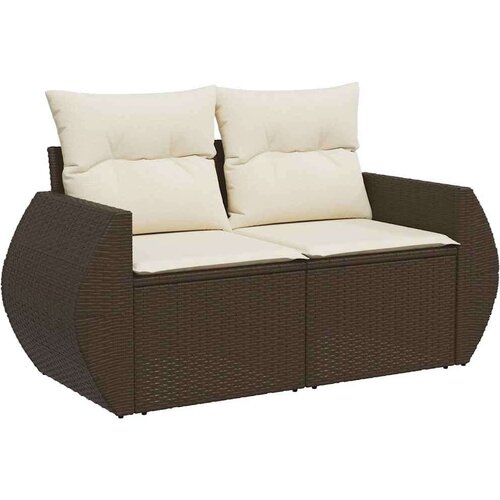 vidaXL 6-dijelni set vrtnih sofa od poliratana s jastucima smeđi Cijene