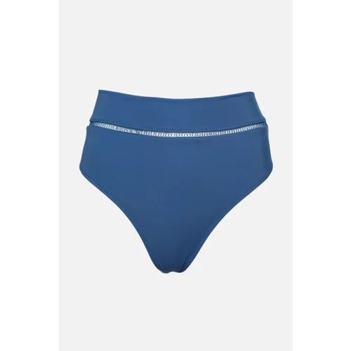 Trendyol Dark Blue Stripe Accessory Detailed Bikini Bottoms