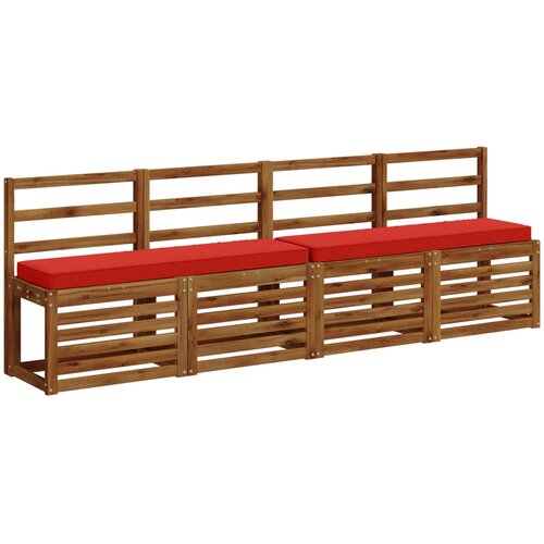  Jastučići za klupe - 2 dijela VUGHT 2 pcs 100% poliester Crvena Slike