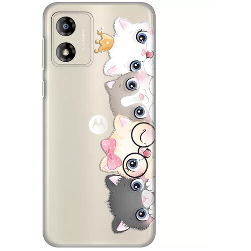 Teracell silikonska maska za motorola moto E13 cats print skin providna Slike