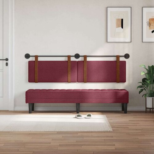  Držeće uzglavlje Zidne Vinska crvena 170 x 55 x 5 cm Antikni PU - boja crnog vina 160 cm bez LED Slike