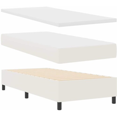  Krevet s opruga kutije Krema i bijela 90 x 200 cm Slike