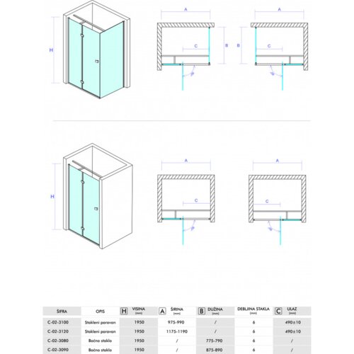 Copen fonta bočno staklo - 90 cm Slike