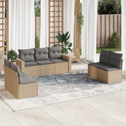  7-dijelni set vrtnih sofa od poliratana s jastucima bež 66 x 62 x 69 cm Cene