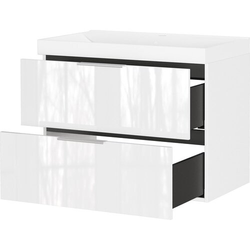 Germania Bela stenska omarica za pod umivalnik v sijajnem dekorju 81x65 cm Celano &amp;ndash; Slike