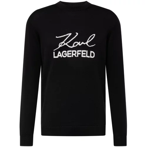 Karl Lagerfeld Pulover crna / bijela