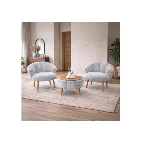 Atelier Del Sofa set od fotelja i stolića za kafu, 3 dijela, siva Cijene