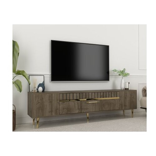 Hanah home tv polica Dekolp1 walnut gold Slike