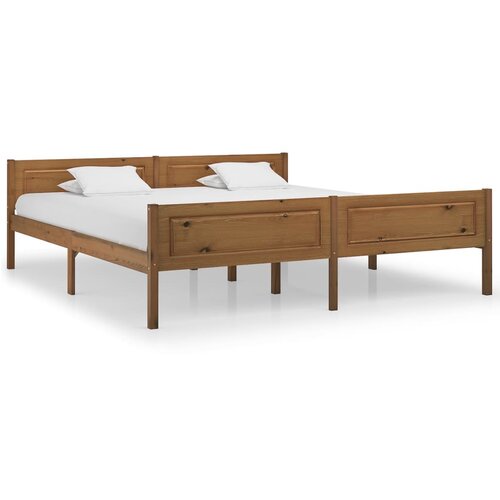 VidaXL Posteljni okvir iz trdne borovine medeno rjav 180x200 cm, (20644433) Slike