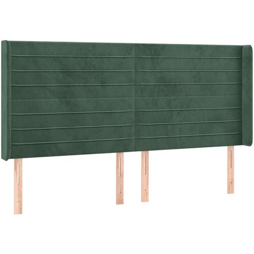  Uzglavlje tamnozeleno 203 x 16 x 118/128 cm bar&amp;scaron;unasto Slike