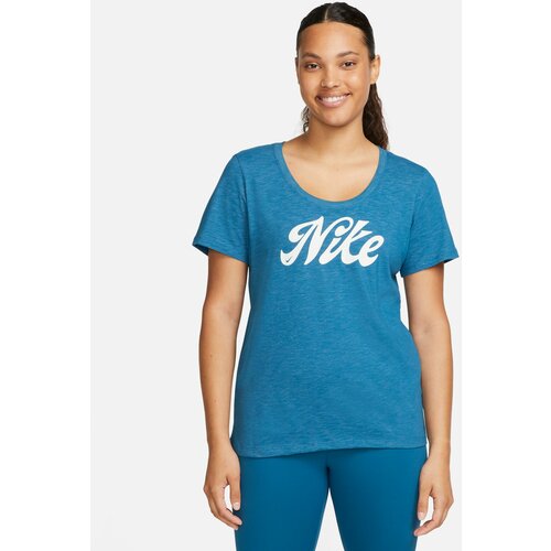 Nike w nk df tee script, ženska majica za fitnes, plava FD2986 Slike