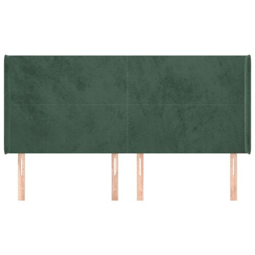  Uzglavlje s u&amp;scaron;ima tamnozeleni 163x16x118/128 cm bar&amp;scaron;unasti Slike