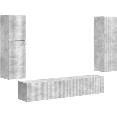  Komplet TV omaric 4 pcs Betonsko siva Konstruiran les - - Siva - 57.9 - 30 x 31 x 100 cm - 2025-vidaXL-Uvoz_2 Slike