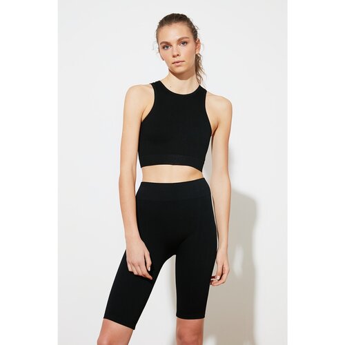 Trendyol Black Seamless Ribbed Biker Sport Tights Slike