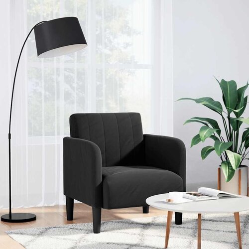 SOFA fotelja s naslonima za ruke crna 54 cm bar&scaron;unasta - Crna 1 Cijene