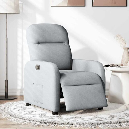 Maison Chic Električni naslanjač - Relax naslanjač svetlo sivo blago, (22062254) Slike
