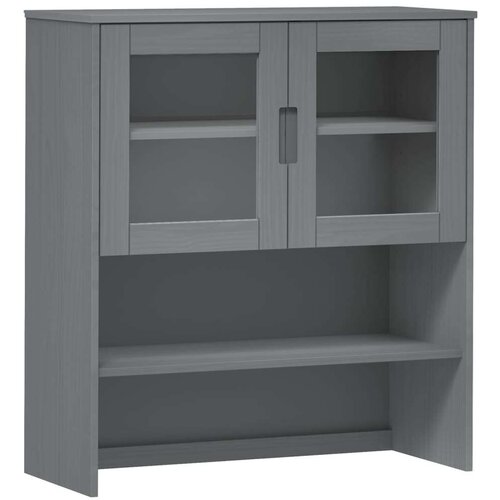 vidaXL Zgornji del omarice siv 90x35x100 cm trdna borovina Cene