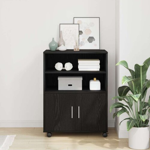 vidaXL Ormar s kotačićima Crni hrast Drvo 60 x 48 x 81 cm Kutni ormar Cijene