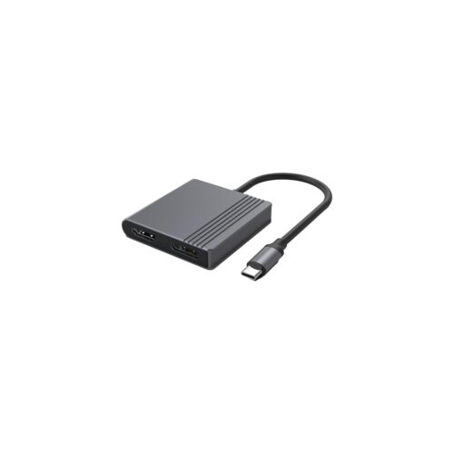  USB adapter Type-C to HDMI i DiplayPort adapter 4K 60Hz, black, GEMBIRD, A-CM-HDMIFDPF-01 Cene