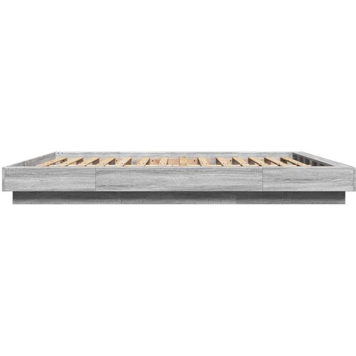 VidaXL Okvir za krevet s LED svjetlima boja hrasta 150 x 200 cm drveni Slike