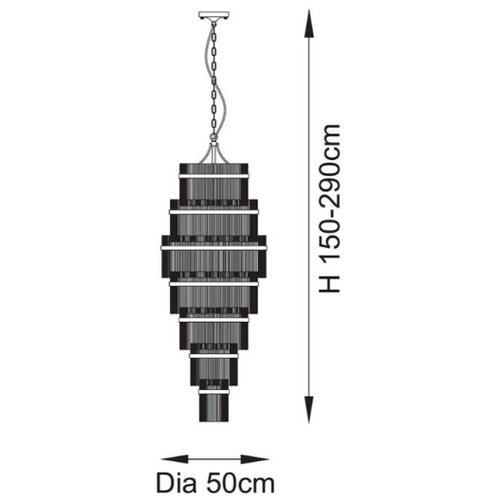  Endon 112793 - Luster na lancu MARIETTA GRAND 21xE14/6W/230V mesing/prozirno Slike