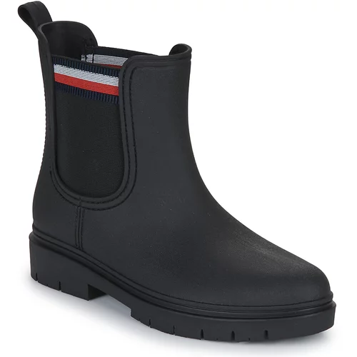 Tommy Hilfiger škornji za dež Rain Boot Ankle Elastic Črna