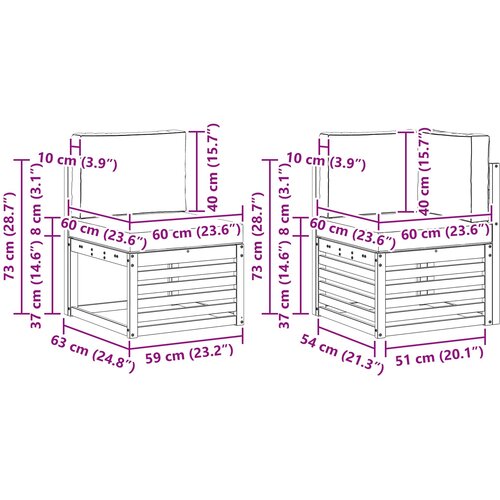  Set vanjskih sofa 7 pcs Bijela i svijetlosiva Slike