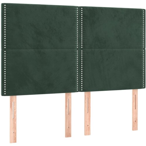 Maison Chic Posteljno vzglavje - Vzglavna omarica 4 kosa temno zelen 72x5x78/88 cm žamet, (22077422) Cene