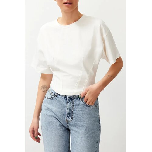 TRENDYOLMILLA Ženska majica Tedss24Ts00008, Bela Cene
