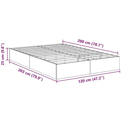  Otoman krevet s pohranom Bijelo 193 x 120 x 25 cm Iverica - Bijelo 120 x 200 cm Slike