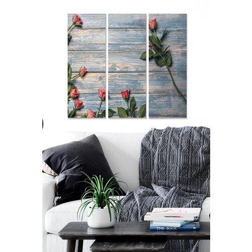 Wallity MDF100537 Multicolor Decorative MDF Painting (3 Pieces) Cene