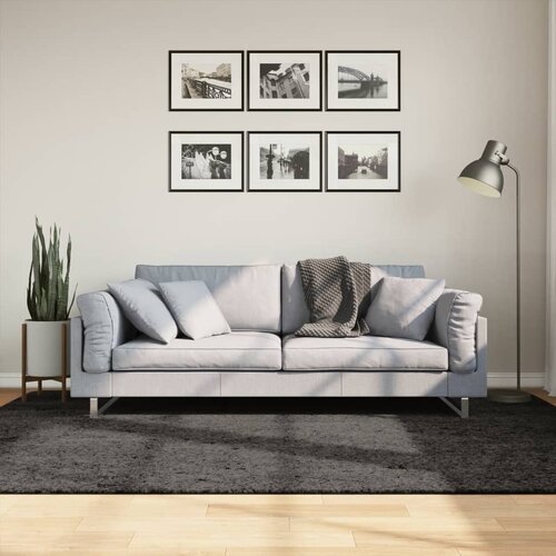 VidaXL Tepih ISTAN visokih vlakana sjajni izgled antracit 160 x 230 cm Slike