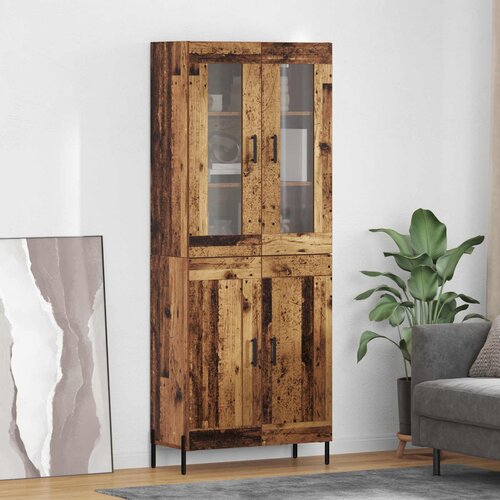 vidaXL Visok predalnik Star les 69,5 x 34 x 180 cm Konstruiran les Cene