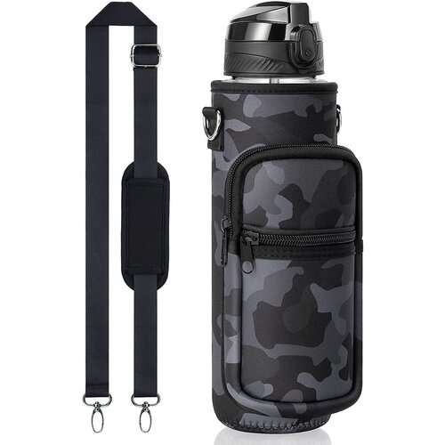 INF Neoprenska torba za zanke za steklenico vode s kovinsko zaponko Camouflage, (21296526) Slike