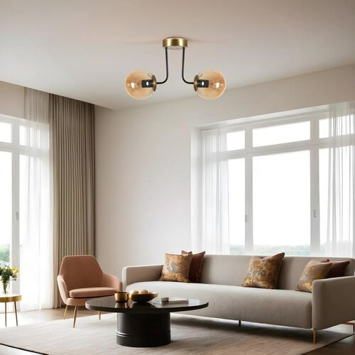 Opviq pablo 2 li eskitme bal Camlı avize ambergold chandelier Slike