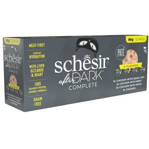 Schesir after Dark Multipack Mix konzerva za mačke u pašteti 12x80g Slike