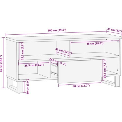  kabinet 100x33 5x46 cm Čvrsto drvo mango Slike