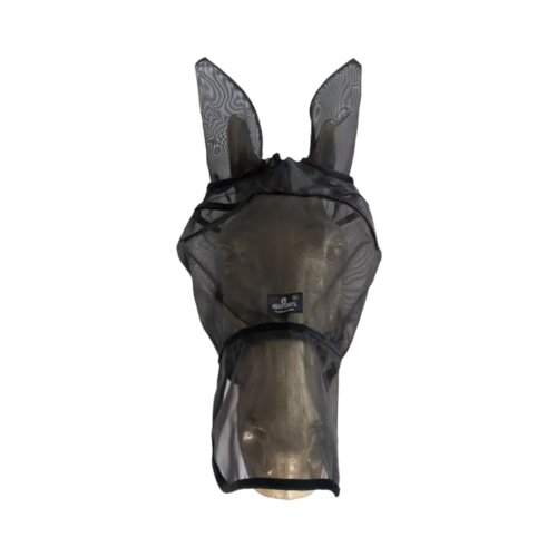 Kentucky Horsewear Maska proti insketom Classic, z u&amp;scaron;esi in nosnim zavihkom, črna - Cob/VB Slike